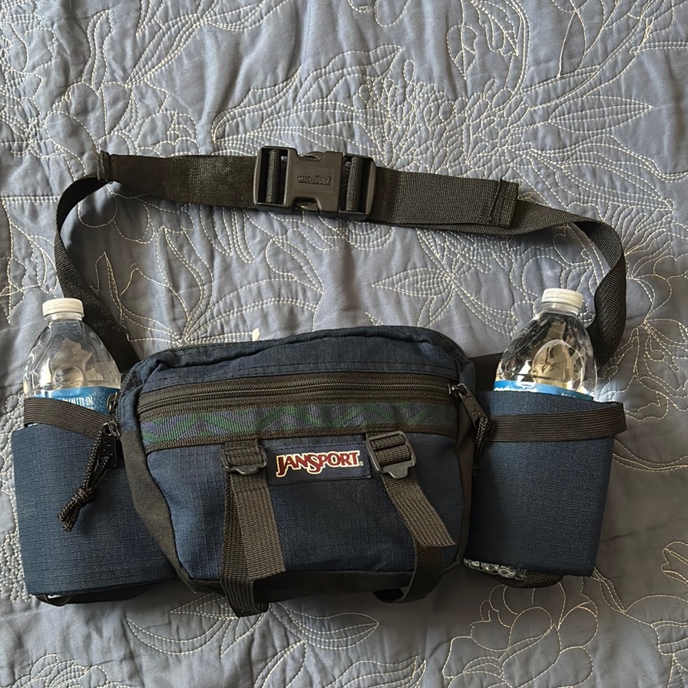 Vintage 1990s JanSport Hiking Fanny Pack in Navy Blue